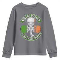 Irish Pride Youth Sweatshirt Sons Of Ireland Shenanigans Chapter Skull Shamrock