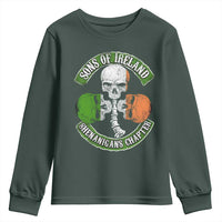 Irish Pride Youth Sweatshirt Sons Of Ireland Shenanigans Chapter Skull Shamrock