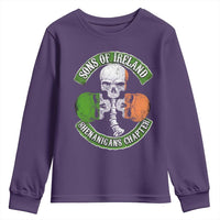 Irish Pride Youth Sweatshirt Sons Of Ireland Shenanigans Chapter Skull Shamrock