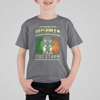 Irish Pride T Shirt For Kid Irish Warrior I Am The Storm The Irishman Whispers Back