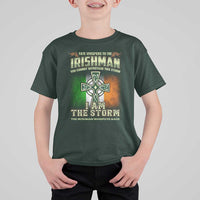 Irish Pride T Shirt For Kid Irish Warrior I Am The Storm The Irishman Whispers Back