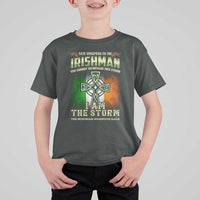 Irish Pride T Shirt For Kid Irish Warrior I Am The Storm The Irishman Whispers Back
