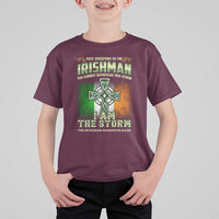 Irish Pride T Shirt For Kid Irish Warrior I Am The Storm The Irishman Whispers Back