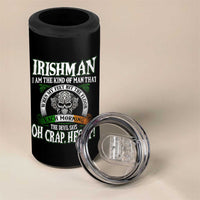 Funny Irishman 4 in 1 Can Cooler Tumbler When My Feet Hit The Floor Each Morning The Devil Says Oh Crap He's Up