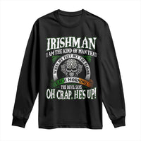 Funny Irishman Long Sleeve Shirt When My Feet Hit The Floor Each Morning The Devil Says Oh Crap He's Up