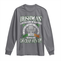 Funny Irishman Long Sleeve Shirt When My Feet Hit The Floor Each Morning The Devil Says Oh Crap He's Up