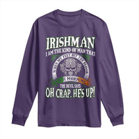 Funny Irishman Long Sleeve Shirt When My Feet Hit The Floor Each Morning The Devil Says Oh Crap He's Up