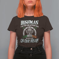 Funny Irishman T Shirt For Women When My Feet Hit The Floor Each Morning The Devil Says Oh Crap He's Up