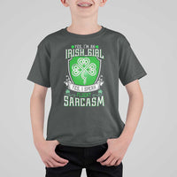 Funny Irish Girl T Shirt For Kid I Speak Fluent Sarcasm
