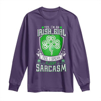 Funny Irish Girl Long Sleeve Shirt I Speak Fluent Sarcasm