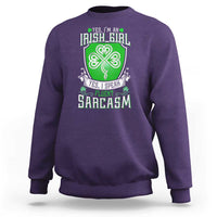 Funny Irish Girl Sweatshirt I Speak Fluent Sarcasm
