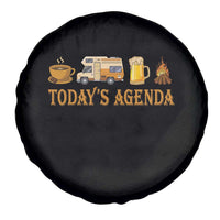Camping Lover Spare Tire Cover Today's Agenda Road Trip RV Motorhome Campfire