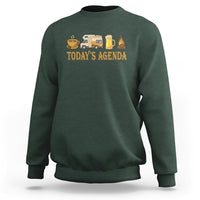 Camping Lover Sweatshirt Today's Agenda Road Trip RV Motorhome Campfire - Wonder Print Shop