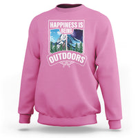 Funny Camping Sweatshirt Happiness Is Being Outdoor - Wonder Print Shop