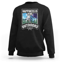Funny Camping Sweatshirt Happiness Is Being Outdoor - Wonder Print Shop