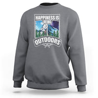 Funny Camping Sweatshirt Happiness Is Being Outdoor - Wonder Print Shop