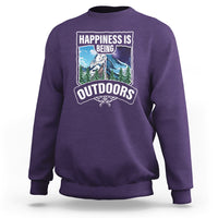Funny Camping Sweatshirt Happiness Is Being Outdoor - Wonder Print Shop