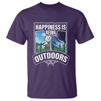 Funny Camping T Shirt Happiness Is Being Outdoor - Wonder Print Shop