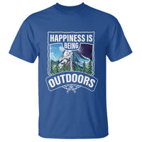 Funny Camping T Shirt Happiness Is Being Outdoor - Wonder Print Shop