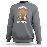 Camping Sweatshirt Happy Camper Funny Bear Campfire - Wonder Print Shop