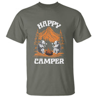 Camping T Shirt Happy Camper Funny Bear Campfire - Wonder Print Shop