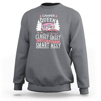Funny Camping Sweatshirt Camper Queen Classy Sassy And A Bit Smart Assy Flamingo - Wonder Print Shop