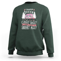 Funny Camping Sweatshirt Camper Queen Classy Sassy And A Bit Smart Assy Flamingo - Wonder Print Shop
