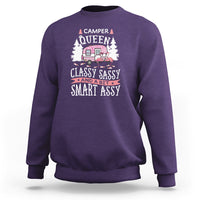 Funny Camping Sweatshirt Camper Queen Classy Sassy And A Bit Smart Assy Flamingo - Wonder Print Shop