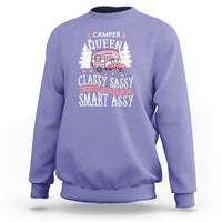 Funny Camping Sweatshirt Camper Queen Classy Sassy And A Bit Smart Assy Flamingo - Wonder Print Shop