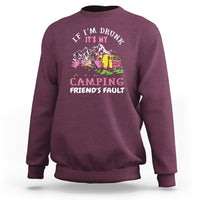 Camping Beer Lover Sweatshirt If I'm Drunk It's My Camping Friend's Fault Funny Flamingo - Wonder Print Shop