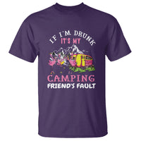 Camping Beer Lover T Shirt If I'm Drunk It's My Camping Friend's Fault Funny Flamingo - Wonder Print Shop