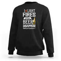 Camping Sweatshirt I Light Fires And Make Beer Disappear What's Your Superpower - Wonder Print Shop