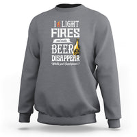Camping Sweatshirt I Light Fires And Make Beer Disappear What's Your Superpower - Wonder Print Shop