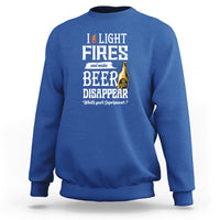Camping Sweatshirt I Light Fires And Make Beer Disappear What's Your Superpower - Wonder Print Shop
