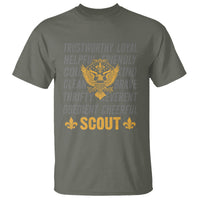 Scouting T Shirt America Flag Scouting Law Camping Outdoor Adventure - Wonder Print Shop