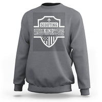 Scouting Sweatshirt America Flag Scouting Law Camping Outdoor Adventure - Wonder Print Shop