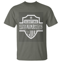 Scouting T Shirt America Flag Scouting Law Camping Outdoor Adventure - Wonder Print Shop