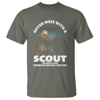 Scouting T Shirt Never Mess With A Scout We Know Places Where No One To Find You - Wonder Print Shop