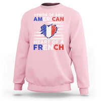 Pride Of An American Heart Of A French Sweatshirt - Wonder Print Shop