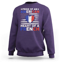 Pride Of An American Heart Of A French Sweatshirt - Wonder Print Shop