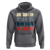 French Cat Lover Hoodie Un Deux Trois Funny Cats - Wonder Print Shop
