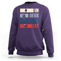 French Cat Lover Sweatshirt Un Deux Trois Funny Cats - Wonder Print Shop