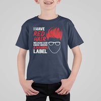 Redhead T Shirt For Kid I Have Red Hair Warning Label - Wonder Print Shop
