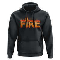 Couple Matching Fire And Ice Hoodie Typographic Fire