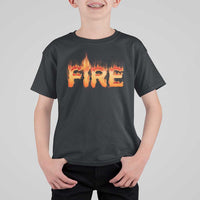 Couple Matching Fire And Ice T Shirt For Kid Typographic Fire