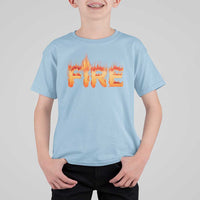 Couple Matching Fire And Ice T Shirt For Kid Typographic Fire