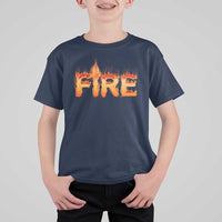 Couple Matching Fire And Ice T Shirt For Kid Typographic Fire