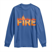 Couple Matching Fire And Ice Long Sleeve Shirt Typographic Fire