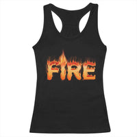Couple Matching Fire And Ice Racerback Tank Top Typographic Fire