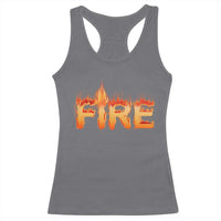 Couple Matching Fire And Ice Racerback Tank Top Typographic Fire